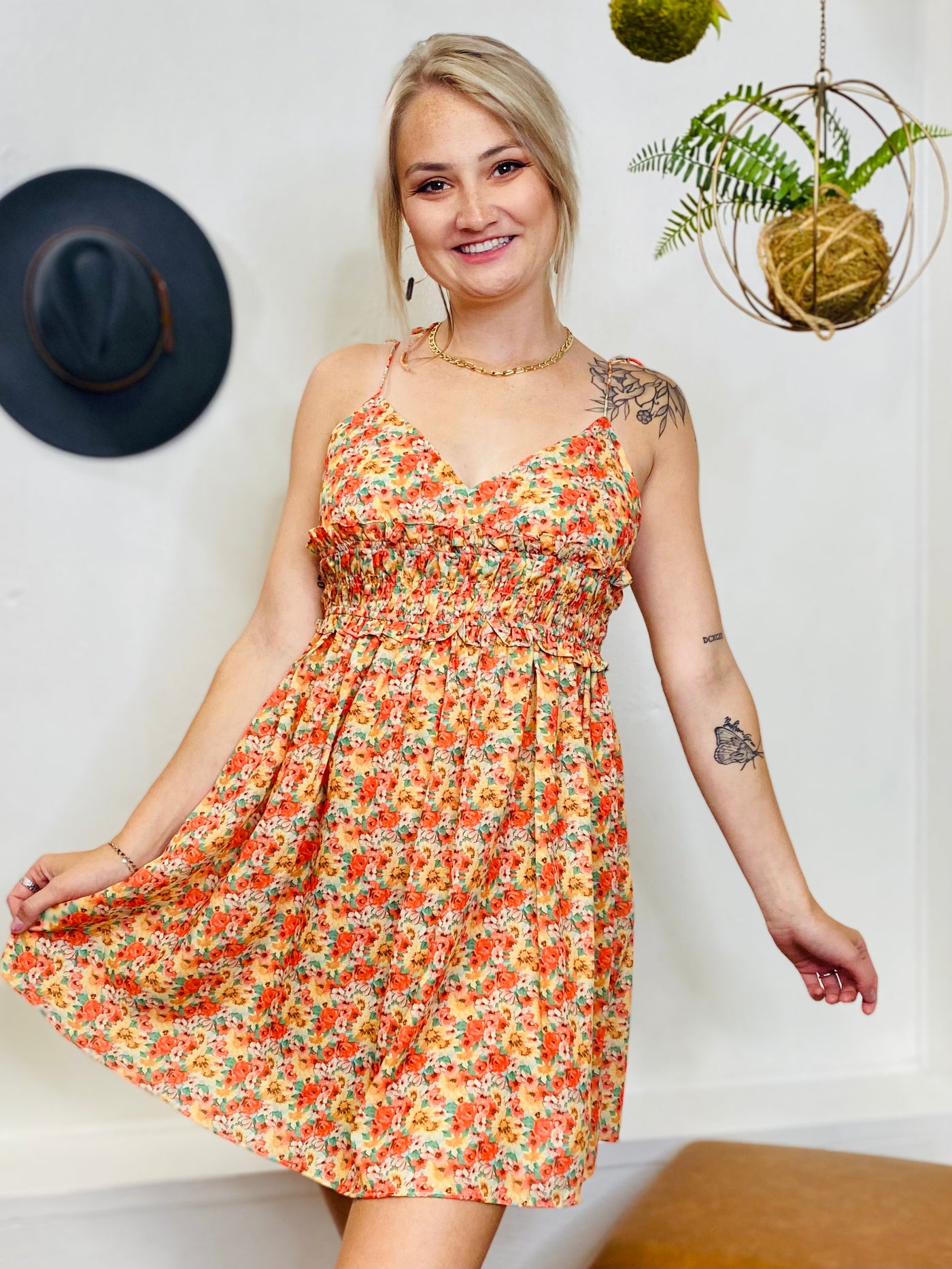 Ashlin Floral Dress UMGEE-Dresses-Anatomy Clothing Boutique in Brenham, Texas