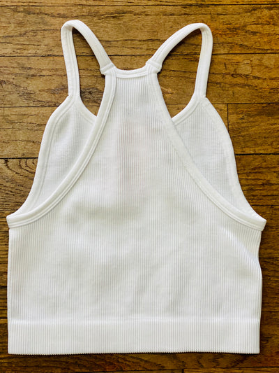Racerback Seamless Ribbed Cami - White-Tops-Anatomy Clothing Boutique in Brenham, Texas