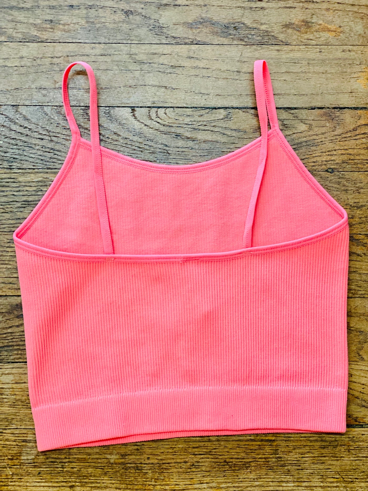Ribbed Cropped Cami - Pink-Tops-Anatomy Clothing Boutique in Brenham, Texas