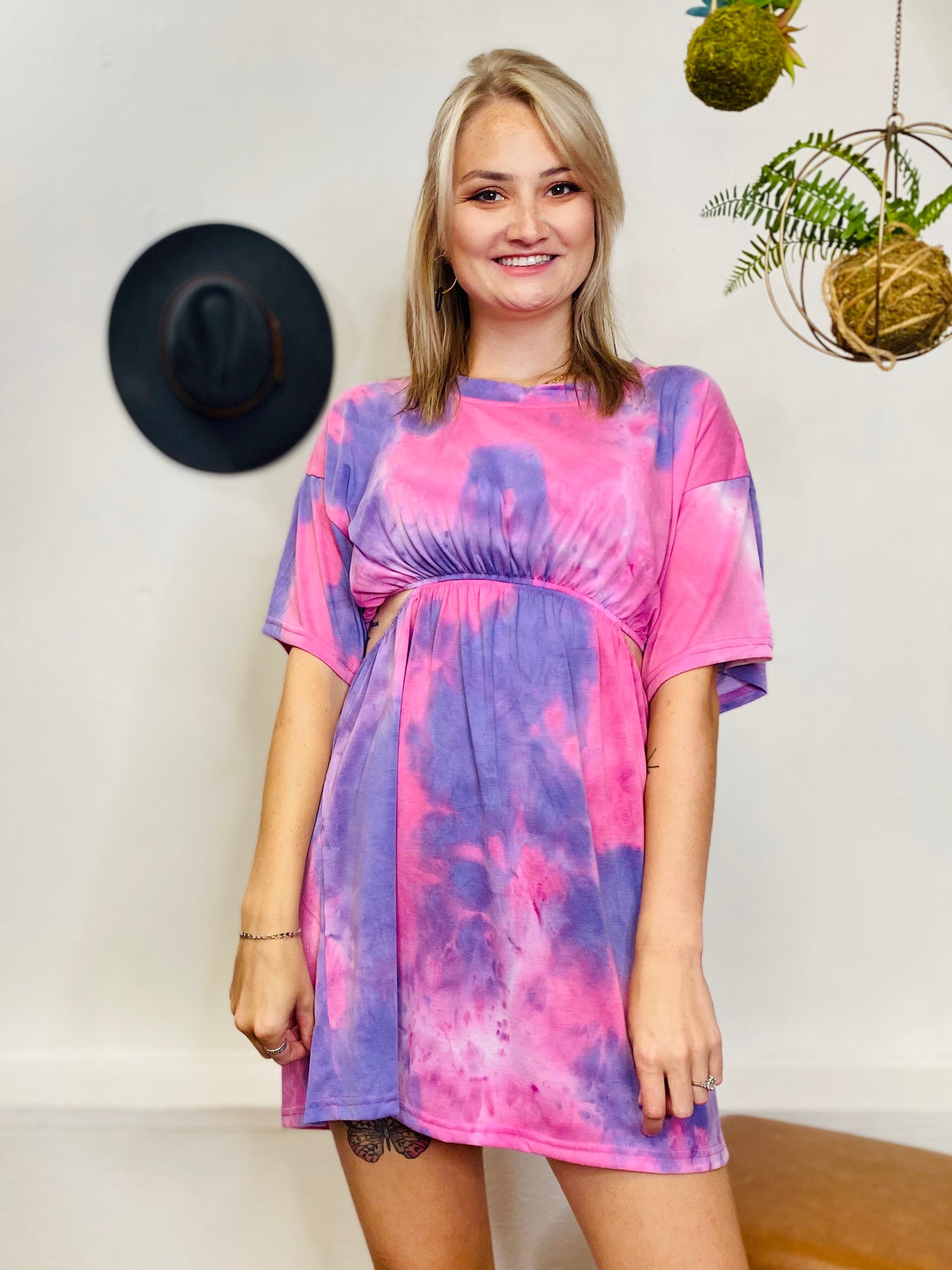 Ella Side Cut Tee Dress UMGEE-Dresses-Anatomy Clothing Boutique in Brenham, Texas