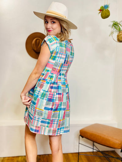 Kimberly Embroidered Dress KINDOM - Turquoise-Dresses-Anatomy Clothing Boutique in Brenham, Texas