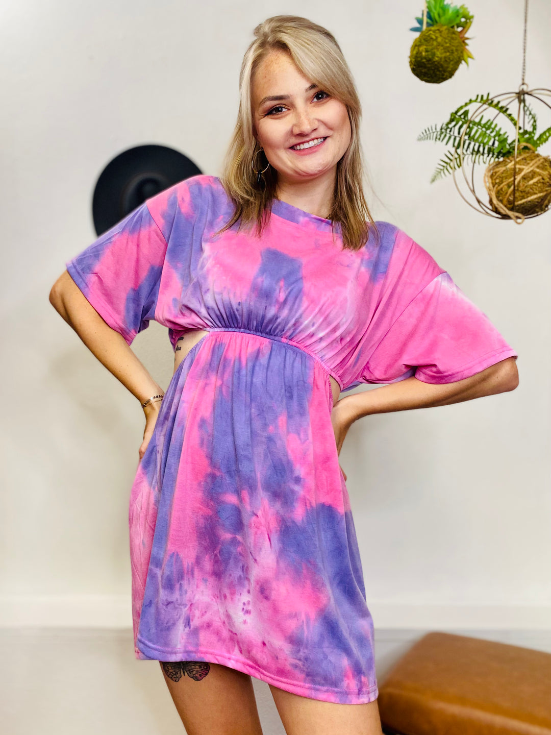 Ella Side Cut Tee Dress UMGEE-Dresses-Anatomy Clothing Boutique in Brenham, Texas