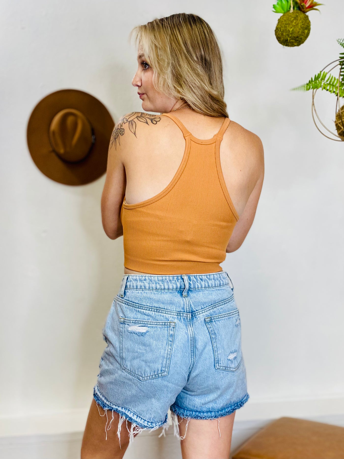Racerback Seamless Ribbed Cami - Black-Tops-Anatomy Clothing Boutique in Brenham, Texas