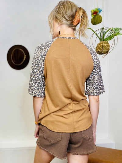 Leopard Pocket Tee-Tops-Anatomy Clothing Boutique in Brenham, Texas