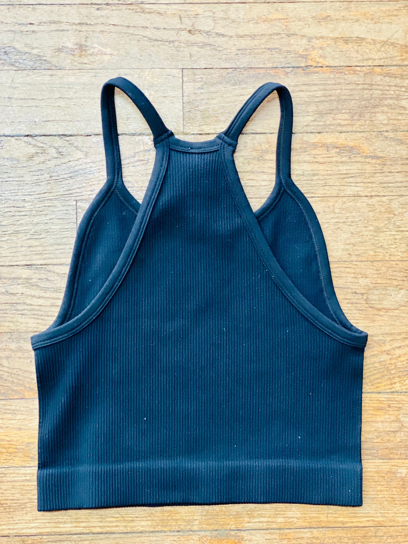 Racerback Seamless Ribbed Cami - Black-Tops-Anatomy Clothing Boutique in Brenham, Texas