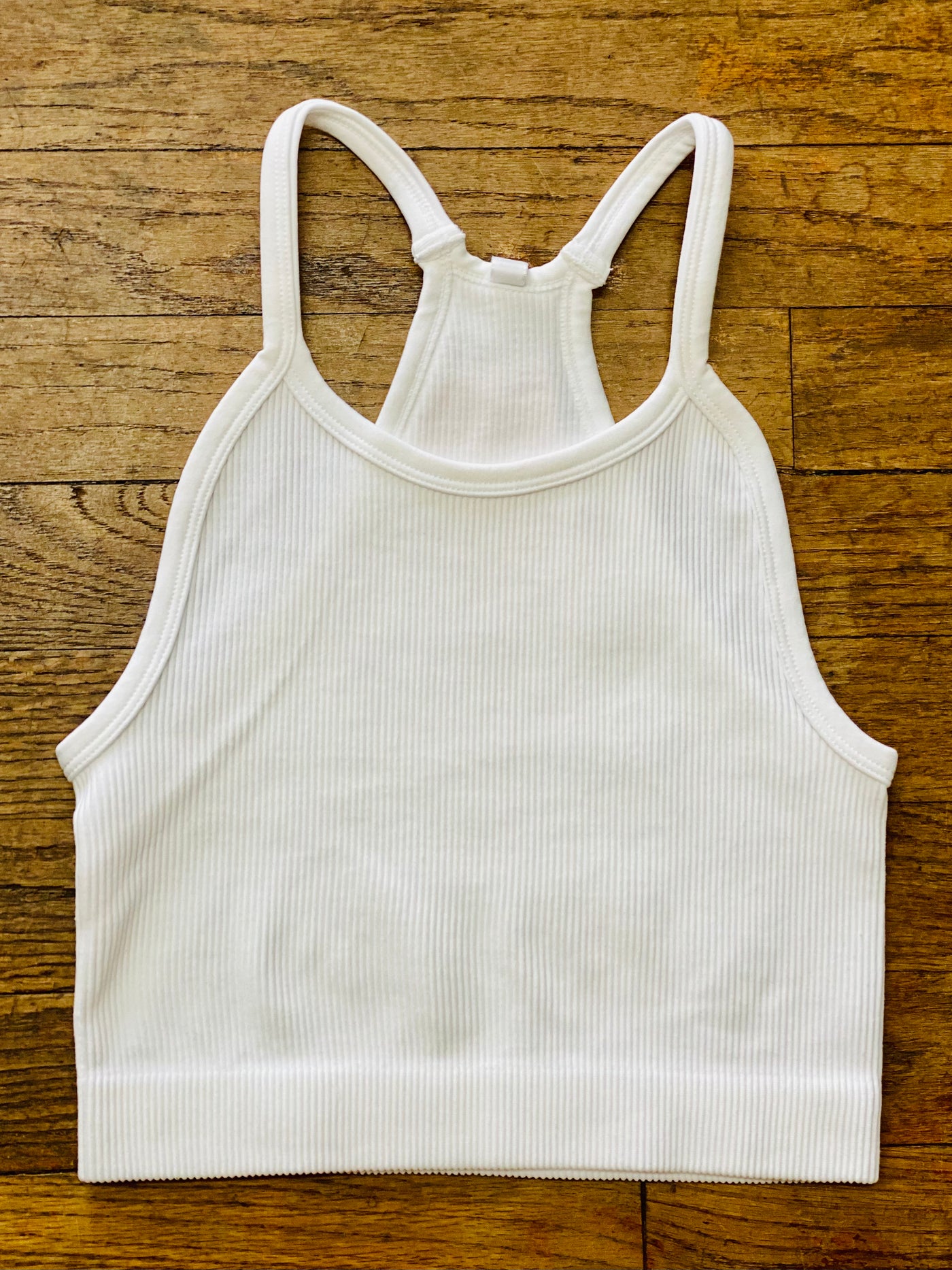 Racerback Seamless Ribbed Cami - White-Tops-Anatomy Clothing Boutique in Brenham, Texas