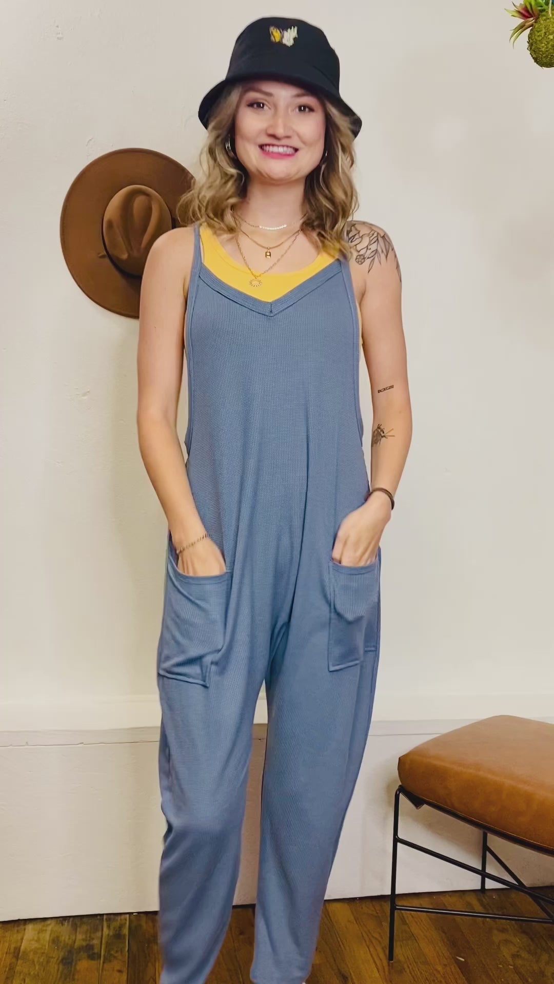Macy Relaxed Knit Jumpsuit - Denim