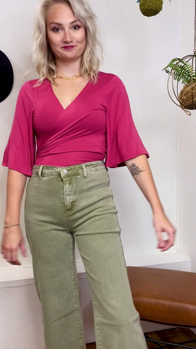 Champagne Problems Rose Tie Top
