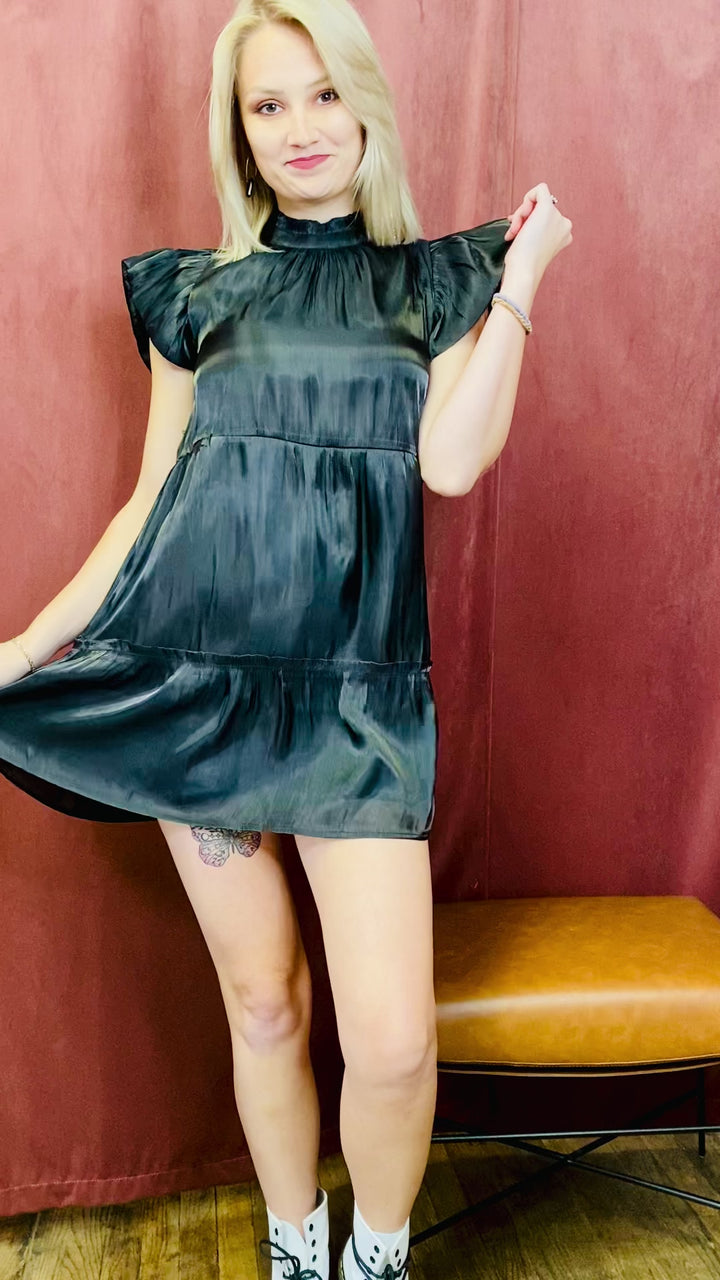 Mirrorball Shimmer Dress - Black