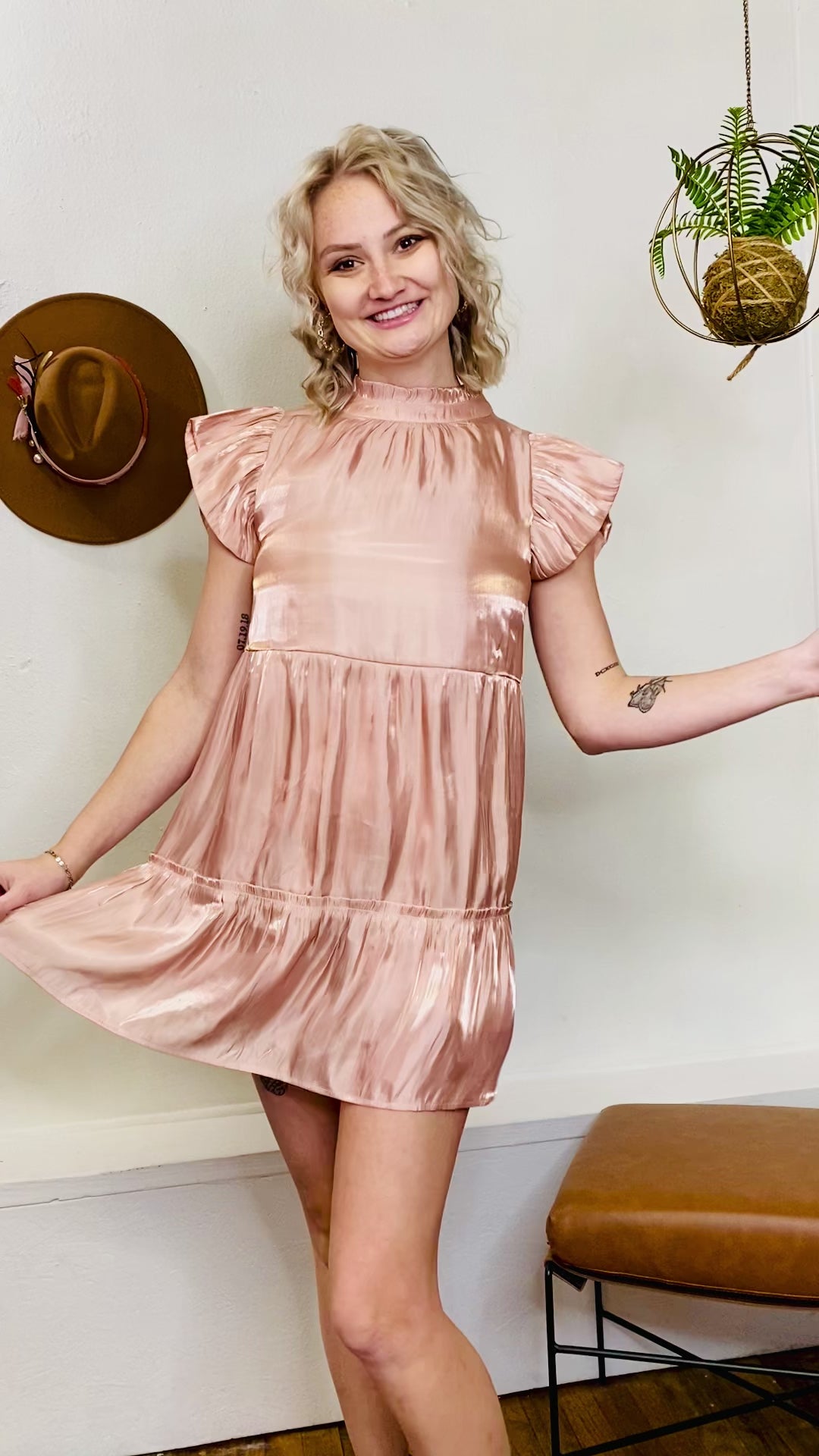 Mirrorball Shimmer Dress - Pink