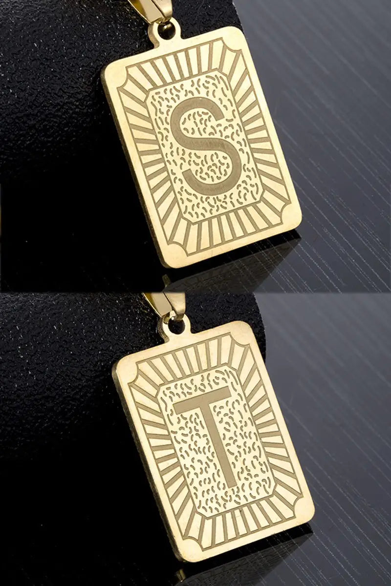 Initial Pendant Necklace - Gold-Accessories-Anatomy Clothing Boutique in Brenham, Texas