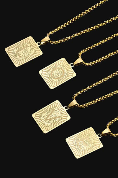 Initial Pendant Necklace - Gold-Accessories-Anatomy Clothing Boutique in Brenham, Texas