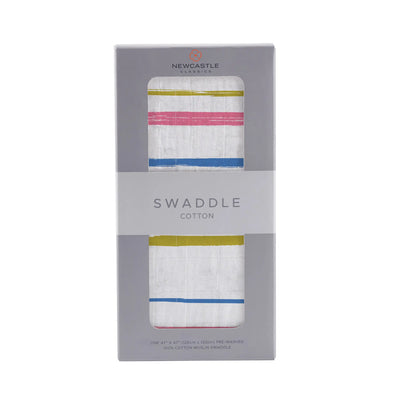 Muslin Swaddle - Watercolor Stripe-Baby Accessories-Anatomy Clothing Boutique in Brenham, Texas