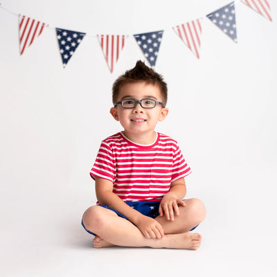 T Shirt and Shorts Set LITTLE BUM BUMS - USA-Baby Sleeper-Anatomy Clothing Boutique in Brenham, Texas
