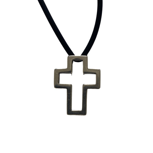 Open Cross Necklace BRADLEY KELLIE - Silver-Accessories-Anatomy Clothing Boutique in Brenham, Texas