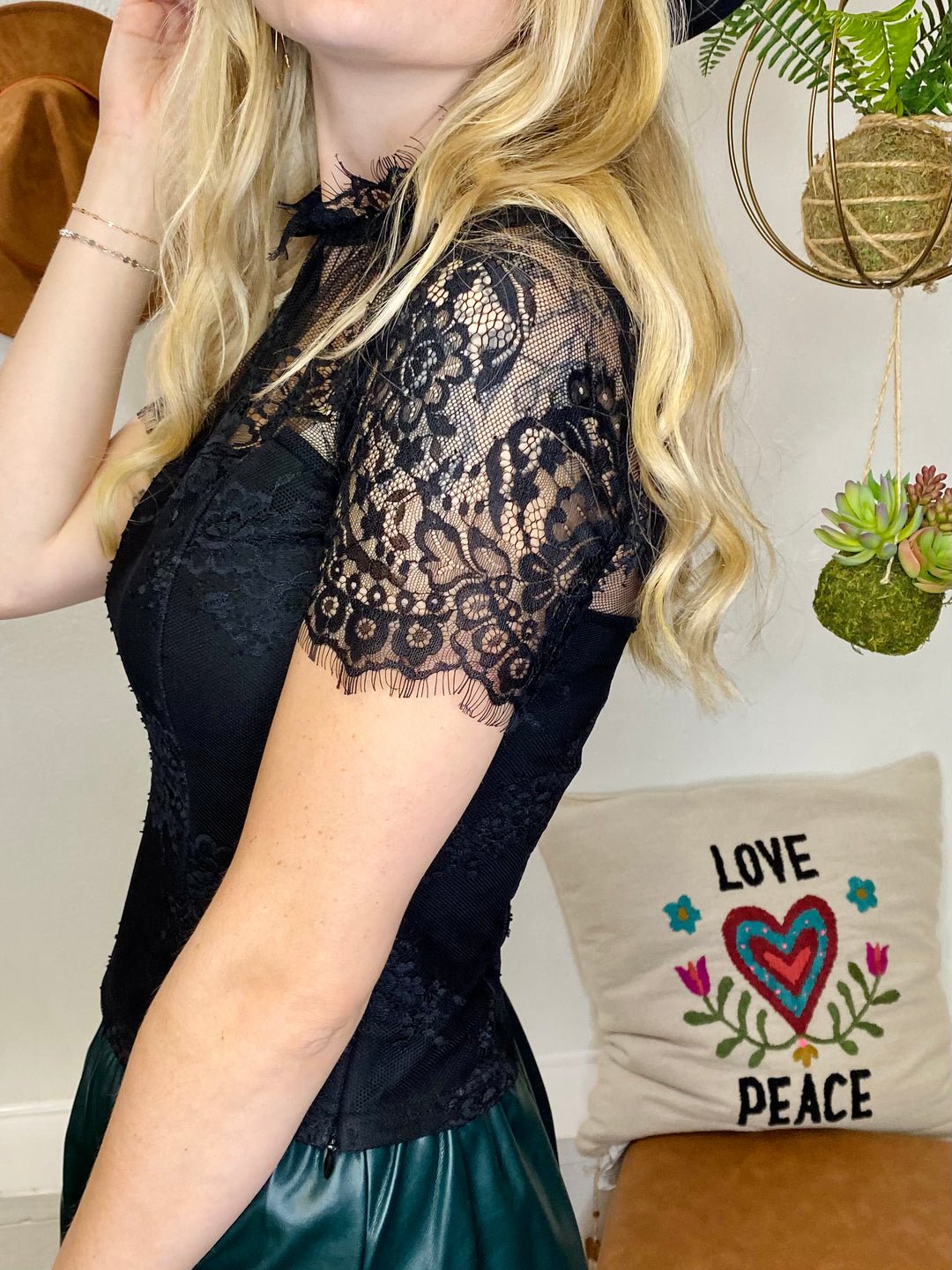 Lydia Lace Top LUCY PARIS-Tops-Anatomy Clothing Boutique in Brenham, Texas