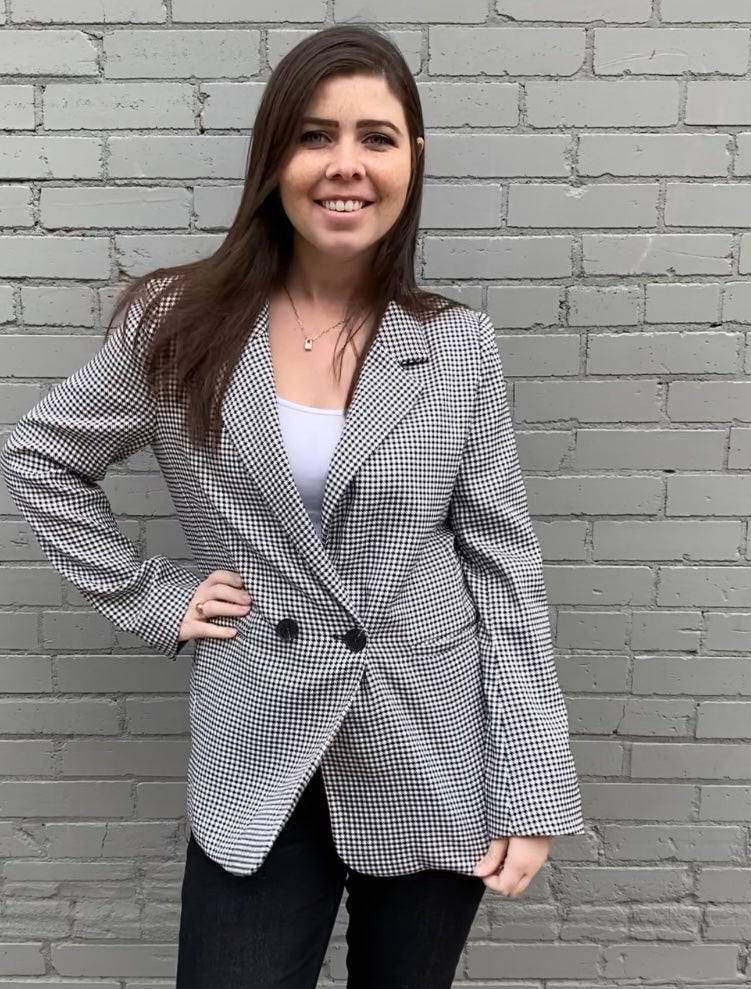 Chelsea Houndstooth Blazer LUCY PARIS-Tops-Anatomy Clothing Boutique in Brenham, Texas