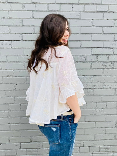 Sidney Embellished Blouse GPD-Tops-Anatomy Clothing Boutique in Brenham, Texas