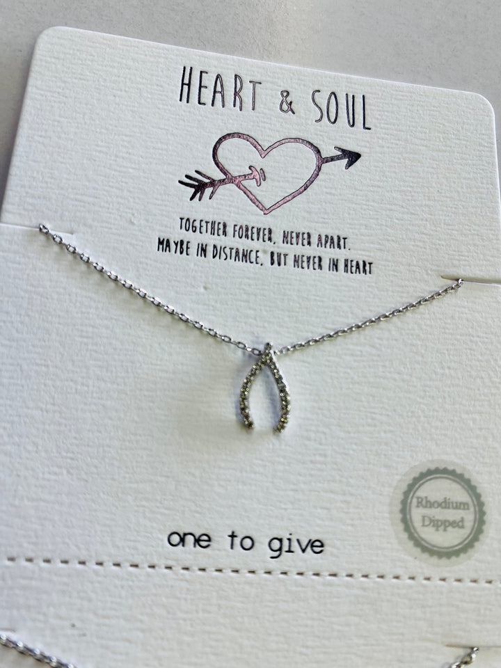 Friendship Wishbone Gift Necklace Set-Accessories-Anatomy Clothing Boutique in Brenham, Texas