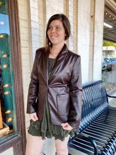 Rhett Leather Blazer ELAN-tops-Anatomy Clothing Boutique in Brenham, Texas