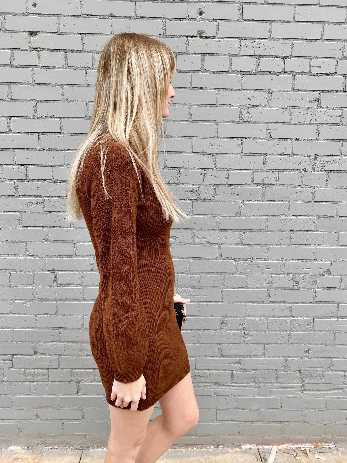 I Remember Brown Sweater Dress SS-Dresses-Anatomy Clothing Boutique in Brenham, Texas