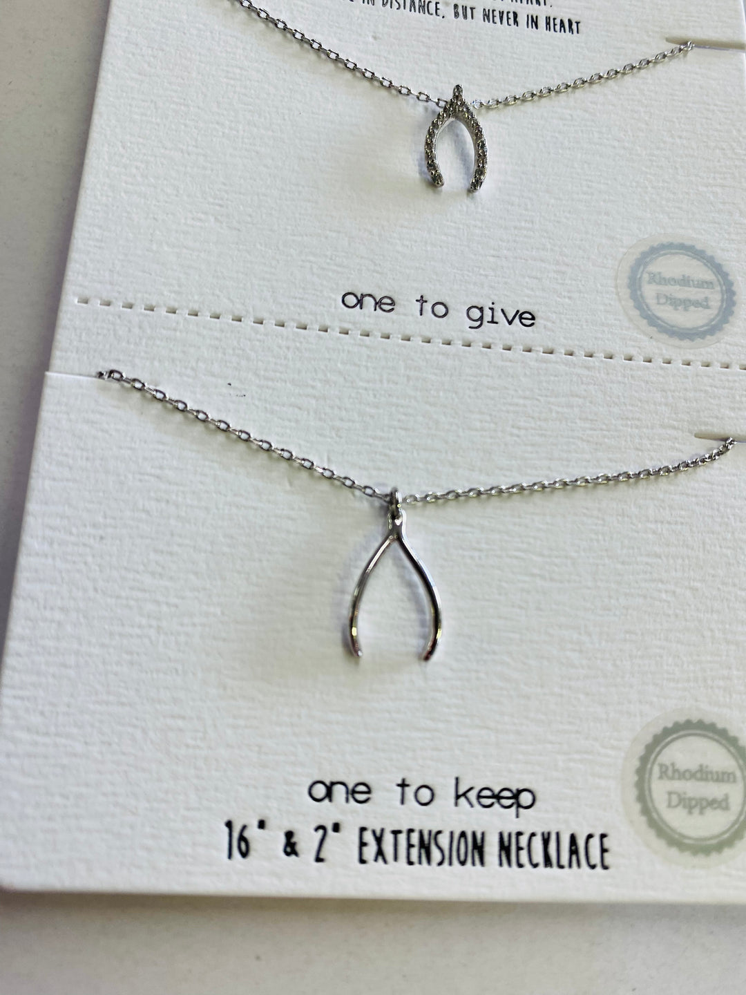 Friendship Wishbone Gift Necklace Set-Accessories-Anatomy Clothing Boutique in Brenham, Texas