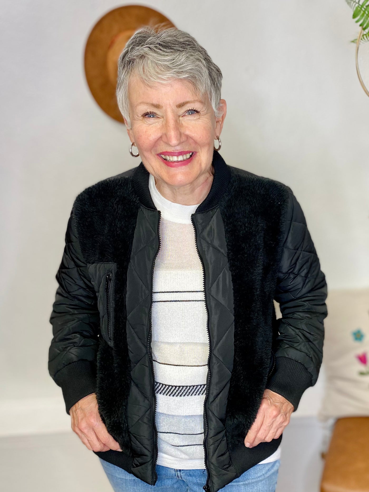 Vanessa Quilted Sherpa Jacket DEAR JOHN-Tops-Anatomy Clothing Boutique in Brenham, Texas