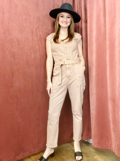 Nicole Denim Jumpsuit DEAR JOHN-Jumpsuits and Rompers-Anatomy Clothing Boutique in Brenham, Texas