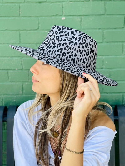 Wide Brim Panama Hat-Grey Leopard-Accessories-Anatomy Clothing Boutique in Brenham, Texas