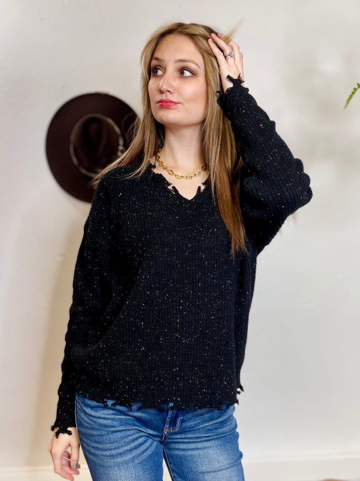 Beck Knit Sweater - Black-Tops-Anatomy Clothing Boutique in Brenham, Texas