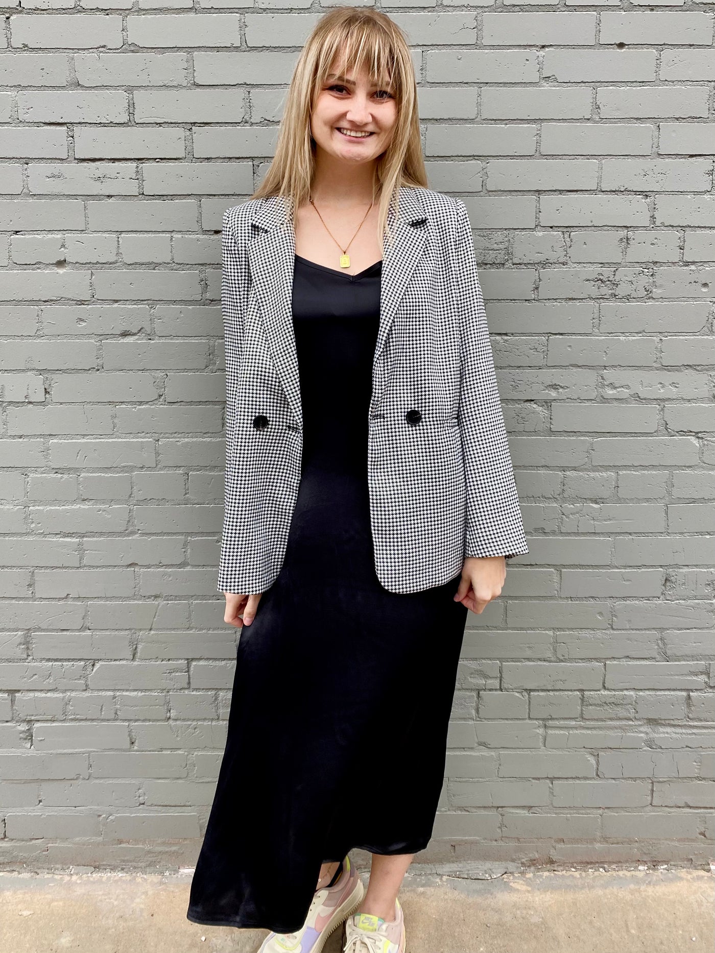 Chelsea Houndstooth Blazer LUCY PARIS-Tops-Anatomy Clothing Boutique in Brenham, Texas