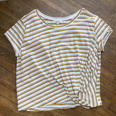 Gail Striped Top UMGEE [curvy]-Tops-Anatomy Clothing Boutique in Brenham, Texas