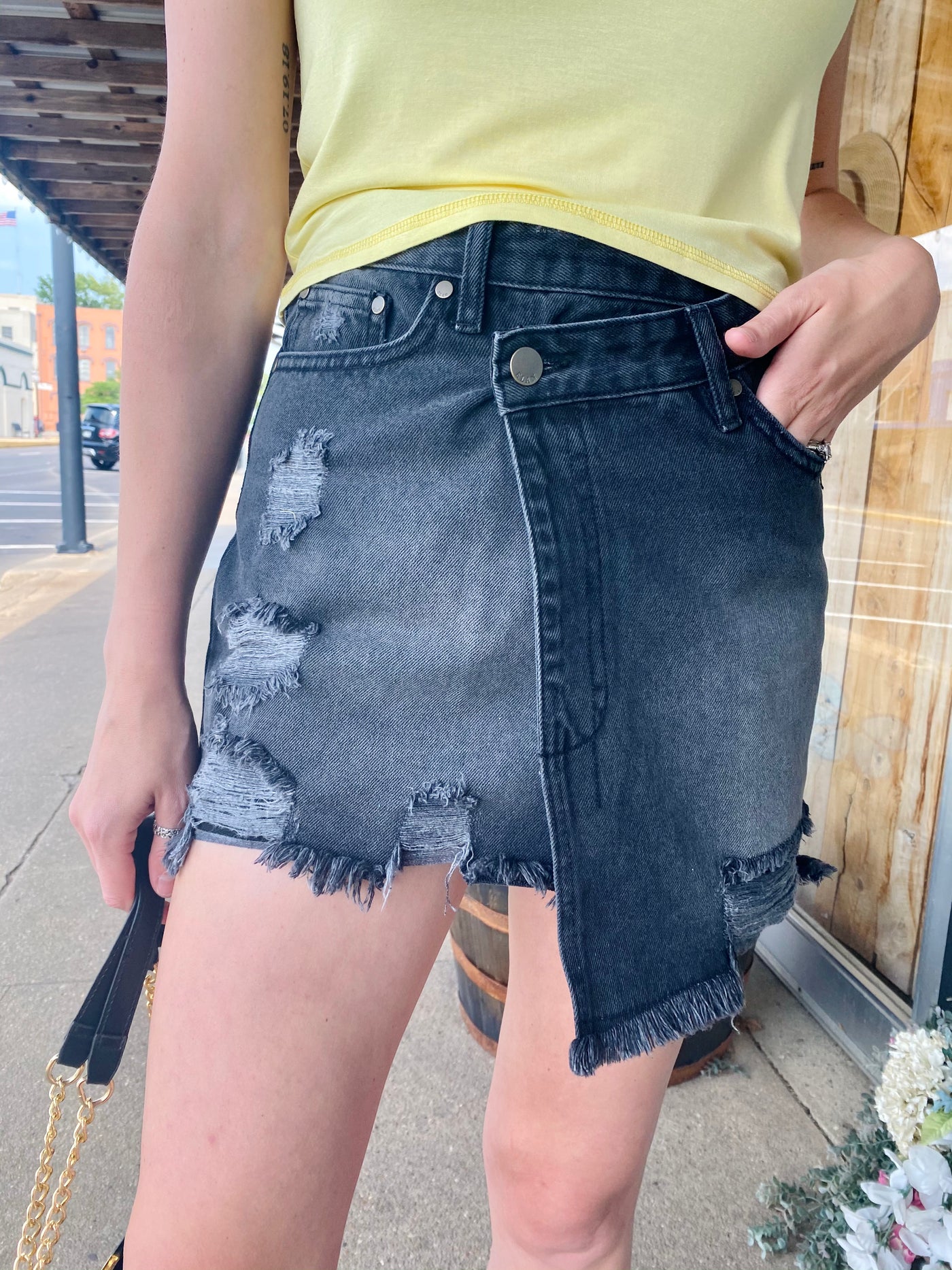 Judy Overlap Skirt by ELAN-Bottoms and Jeans-Anatomy Clothing Boutique in Brenham, Texas