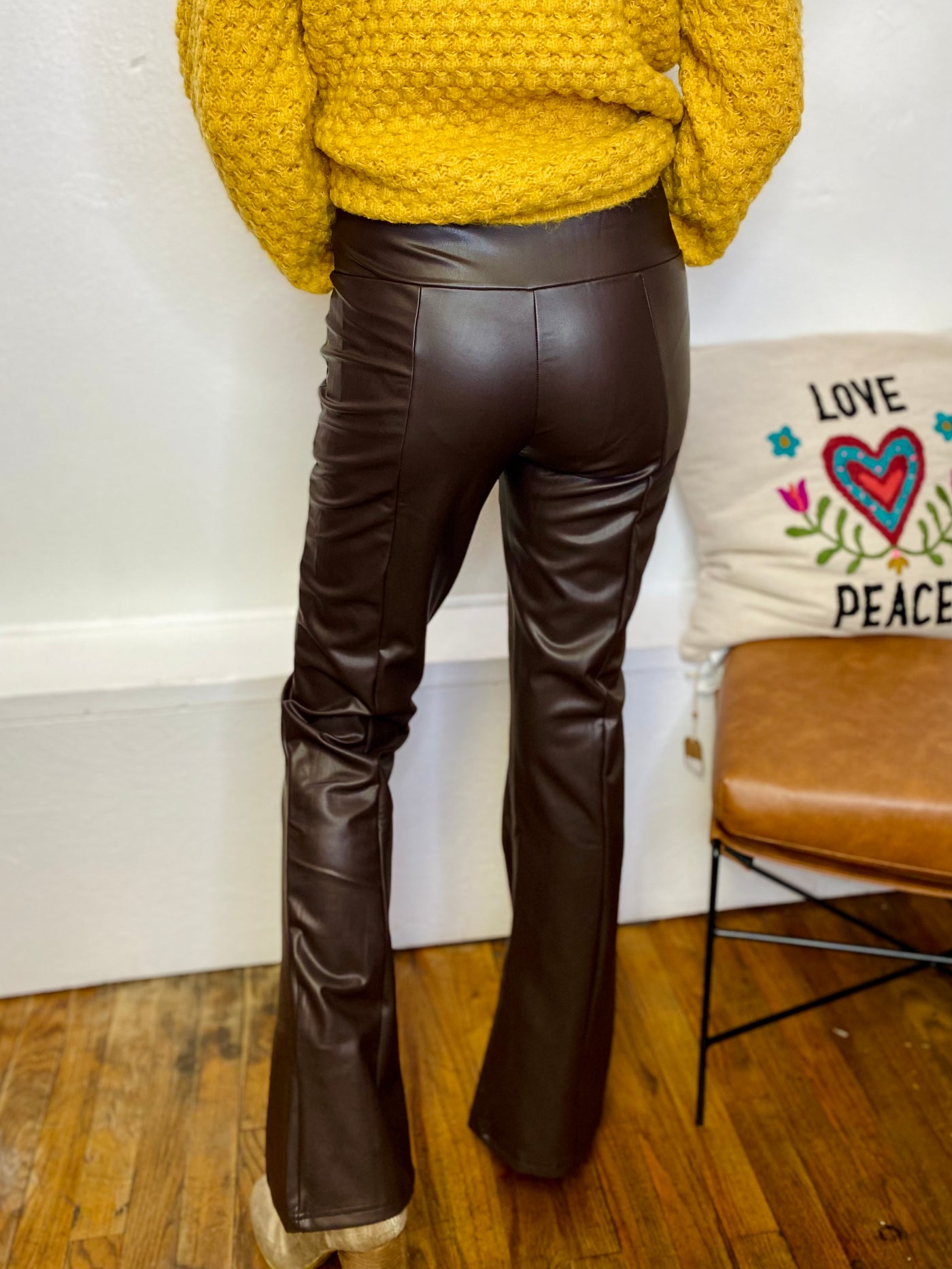 Serenity Leather Flare Pants RD-Bottoms and Jeans-Anatomy Clothing Boutique in Brenham, Texas