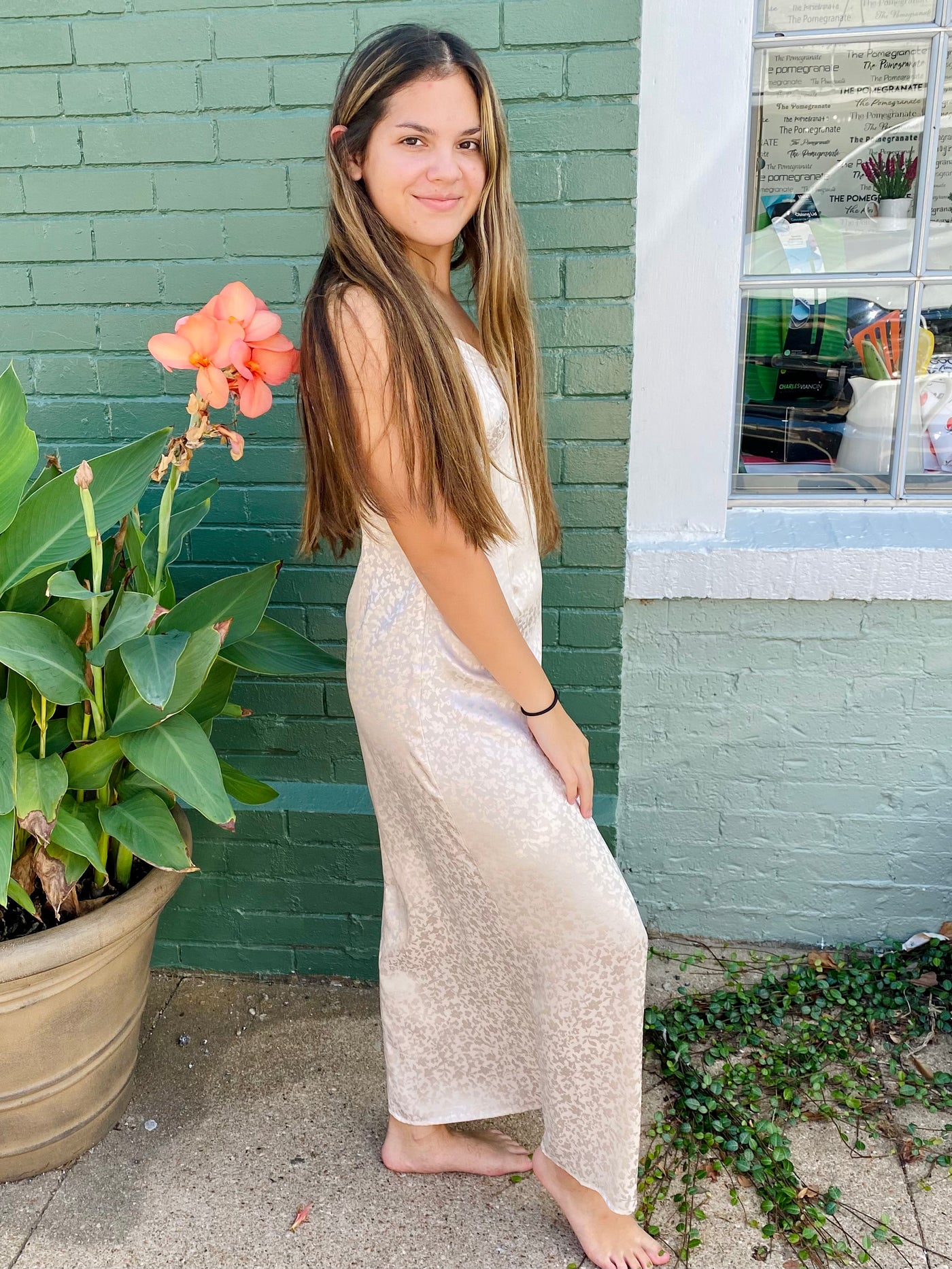 Just For You Satin Midi Dress SS-Dresses-Anatomy Clothing Boutique in Brenham, Texas