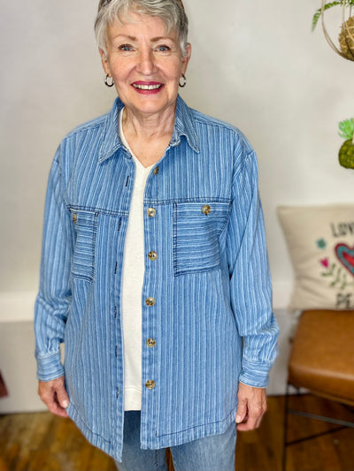 Daniela Woven Shacket FRNCH-Tops-Anatomy Clothing Boutique in Brenham, Texas